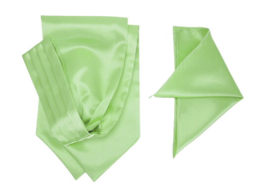 ギフト プレゼント バレンタイン 父の日 卒業式 入学式 プレゼントネオンカラー エメラルドグリーン マスクメロン SET-53 アスコットタイ ポケットチーフ プレゼント バレンタイン 父の日 卒業式 入学式 2点セットでこの価格