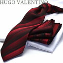 【P5倍UP】10％OFFクーポン ~4/17 ネクタイ 父の日 プレゼント ギフト就活 仮装 コスプレ ポケットチーフ/HUGO VALENTINO/(8cm幅)ボルド/ストライプ　cpn-h-73