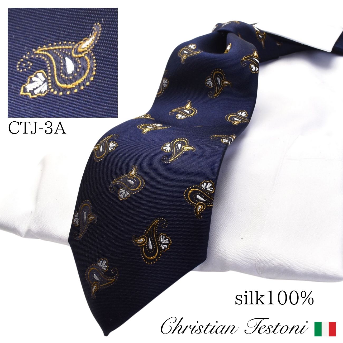 イタリアブランド ネクタイ クリスチャンテストーニ Christian Testoni 父の日 ギフト 成人式 就活 コスプレ maide in Japan ctj-3a