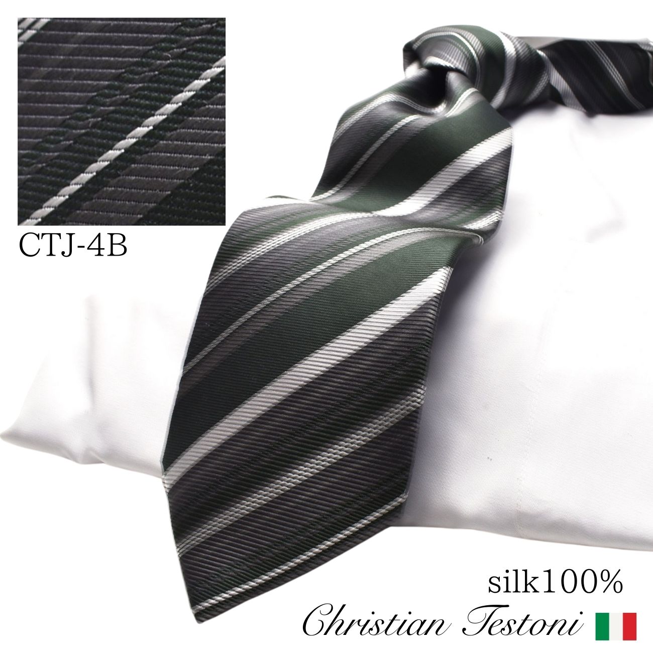 イタリアブランド ネクタイ クリスチャンテストーニ Christian Testoni 父の日 ギフト 成人式 就活 コスプレ maide in Japan ctj-4b