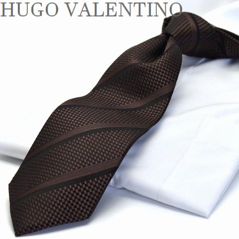 ヒューゴバレンチノ ネクタイ 父の日 プレゼント ギフト就活 仮装 コスプレ 超ロング HUGO VALENTINO ※通常より長いです。ブラック ブラウン ストライプ c-lon-b-245