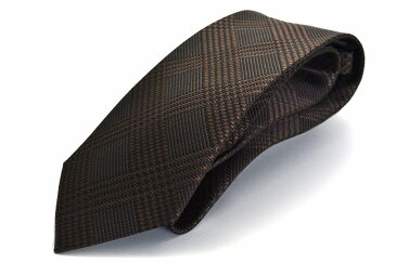 ギフト プレゼント超ロングネクタイ/グレンチェック/ブラック/ブラウン/※通常より長いネクタイです。HUGO VALENTINO/c-lon-h-50