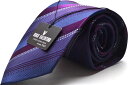 HUGO VALENTINO シルク ネクタイ TYPE-4-Y/ネイビー/ストライプ/ Silk Necktie 05P03Sep16