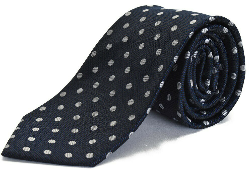 MICHIKO LONDON ミチコロンドン ネクタイ ギフト プレゼント バレンタイン 父の日 卒業式 入学式 就活 ブランド ダークネイビー シルバー ドット MLK-368