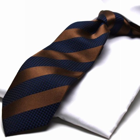 ギフト プレゼント※通常より長いネクタイです。超ロングネクタイ/首の太い方・長身の方/MICHIKO LONDON ミチコロンドン / MLK-C-LON-358ダークネイビー/ブラウン/ストライプ柄