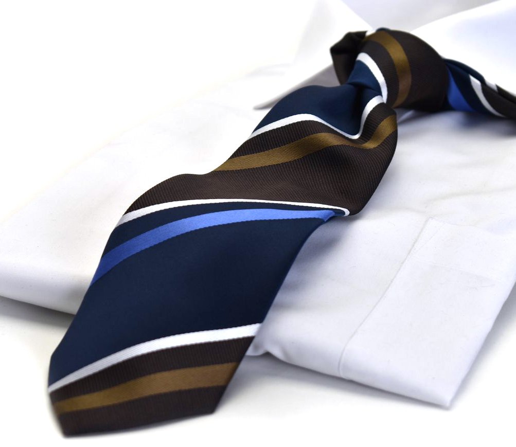 【本日ポイント最大10倍☆】【送料無料】【1000円ポッキリ】ネクタイ 父の日 プレゼント ギフト ハロウィン 就活 仮装 コスプレ Viscontiストライプ ネイビー ポリエステル vis-4のサムネイル