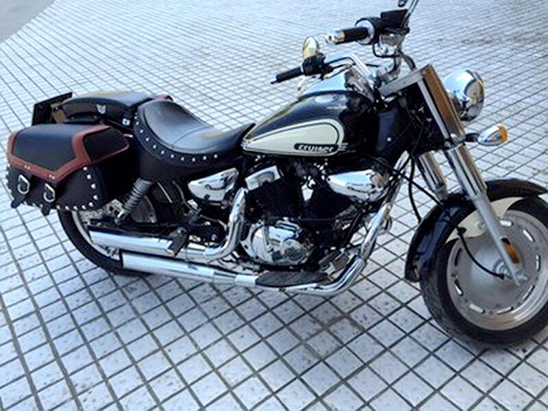 バイク用アメリカンサイドバッグ大容量収納高品質ツールバッグ旅行ツーリングレザーバッグ防水革2個セット