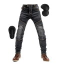 バイクパンツ メンズ ライディングパンツ プロテクター付き メンズデニムパンツ オールシーズン ライダースパンツ 耐磨 ツーリングジーンズ ストレッチ素材 青・...