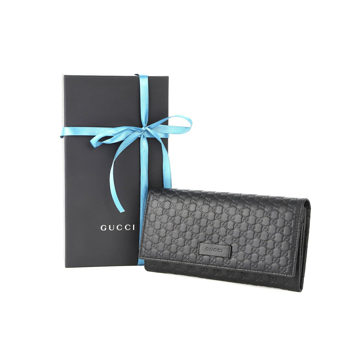 グッチ 財布 レディースGUCCI グッチ 二つ折り 長財布 レディース 449396 gucci 財布 マイクログッチシマ GG柄 型押し レザーブラック 新品 未使用品 正規品 プレゼント ギフトあす楽 送料無料 贈り物 記念日 母の日 父の日 ブランド品 女性 フラップ