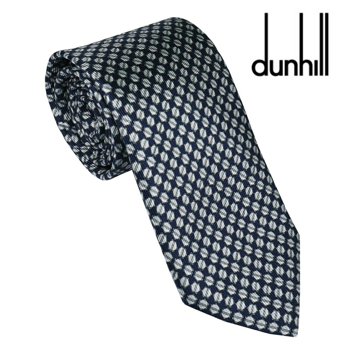 ダンヒル ネクタイ DUNHILL メンズネクタイ シルク100％ イタリー製 ダークネイビー系 DU21FPTP1C9059R ギフト プレゼント 贈答品 記念品 誕生日 父の日