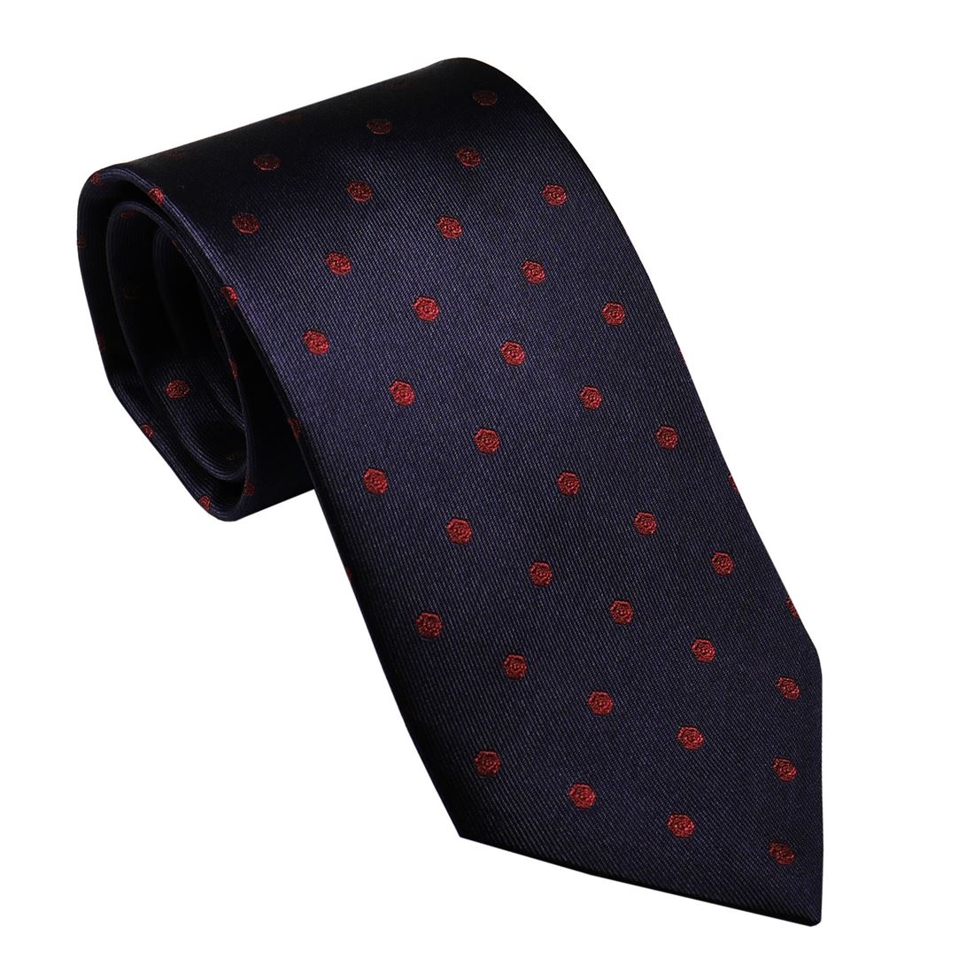 メンズネクタイ シルク100％ イタリア製 ネイビーレッド系 DU21RPTW1D2601Rの商品画像