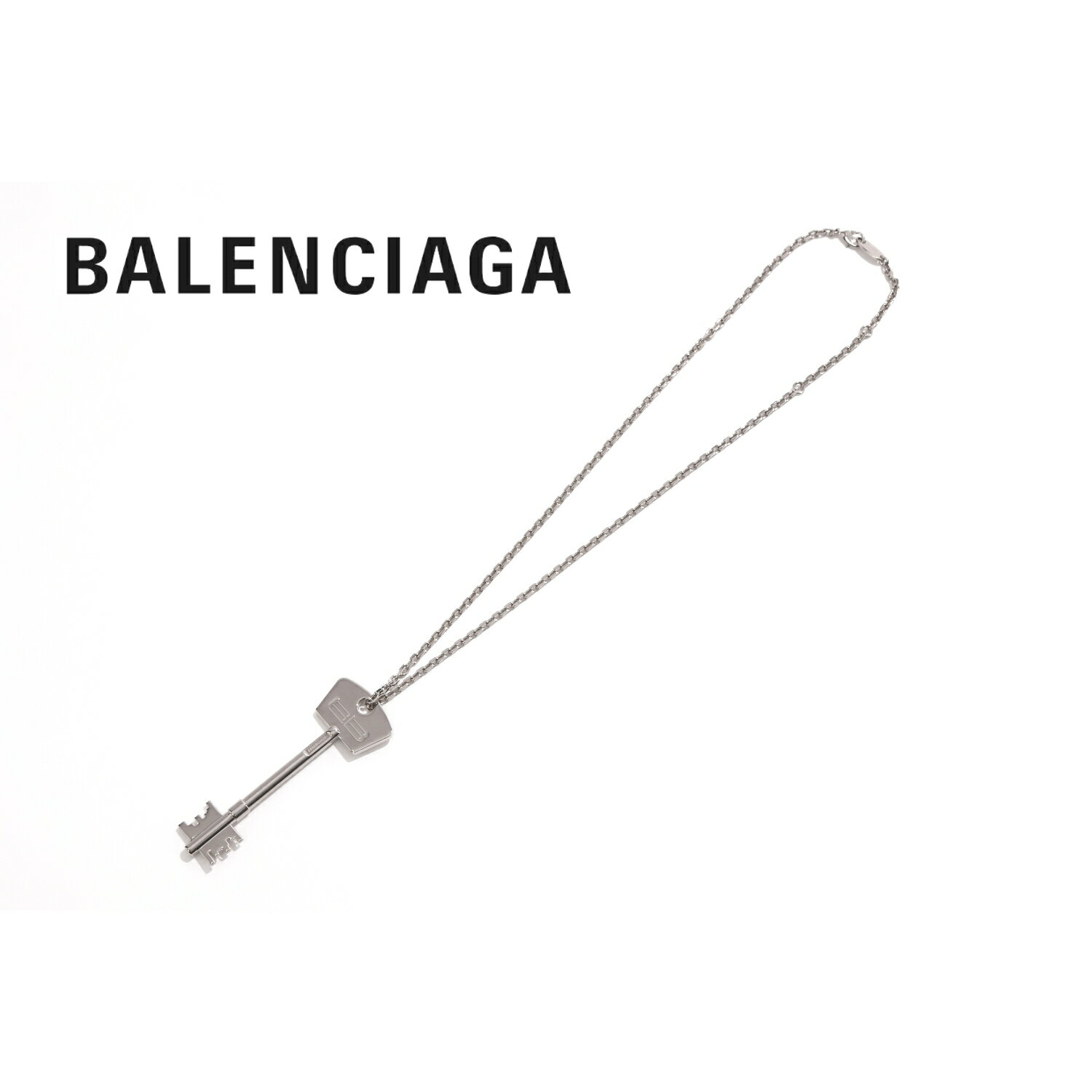 【マラソン期間中P20倍】バレンシアガ シルバー アクセ アクセサリー 流行り ネックレス BB Key Necklace Balenciaga 金具 キー 鍵 ブランド オシャレ シンプル 人気 SNS 925 メンズ レディース BALENCIAGA ペンダント ファッション あす楽 送料無料 新品 正規品 本物