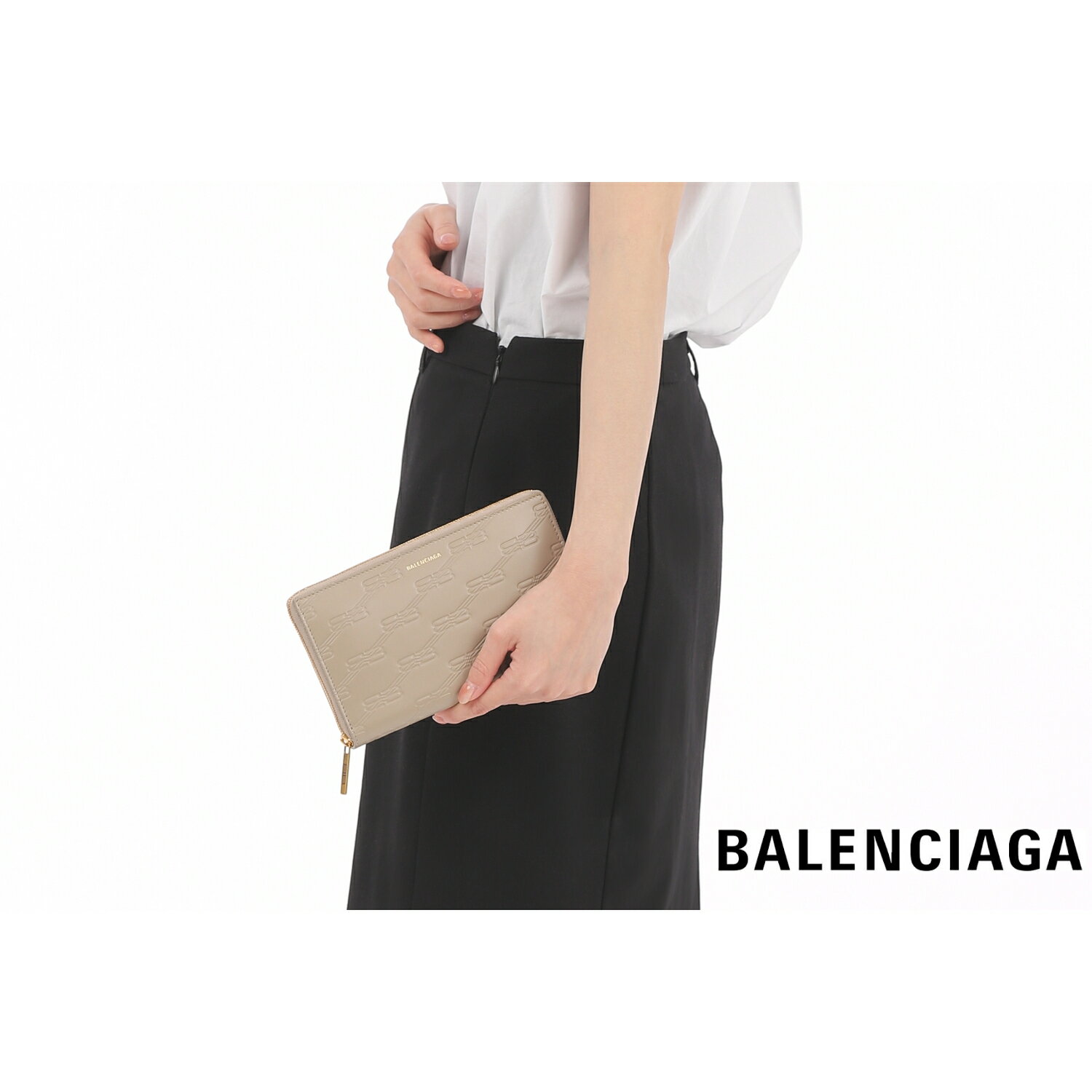 バレンシアガ 財布（レディース） 【マラソン期間中P20倍】バレンシアガ 財布 BALENCIAGA長財布バレンシアガ 717787 210JR 2906 Balenciagaラウンドファスナー ラウンドジップ 長財布 ロングウォレット レディース グレー レア人気 ロゴ レザー プレゼント 贈り物 新品 未使用品 正規品 あす楽 送料無料