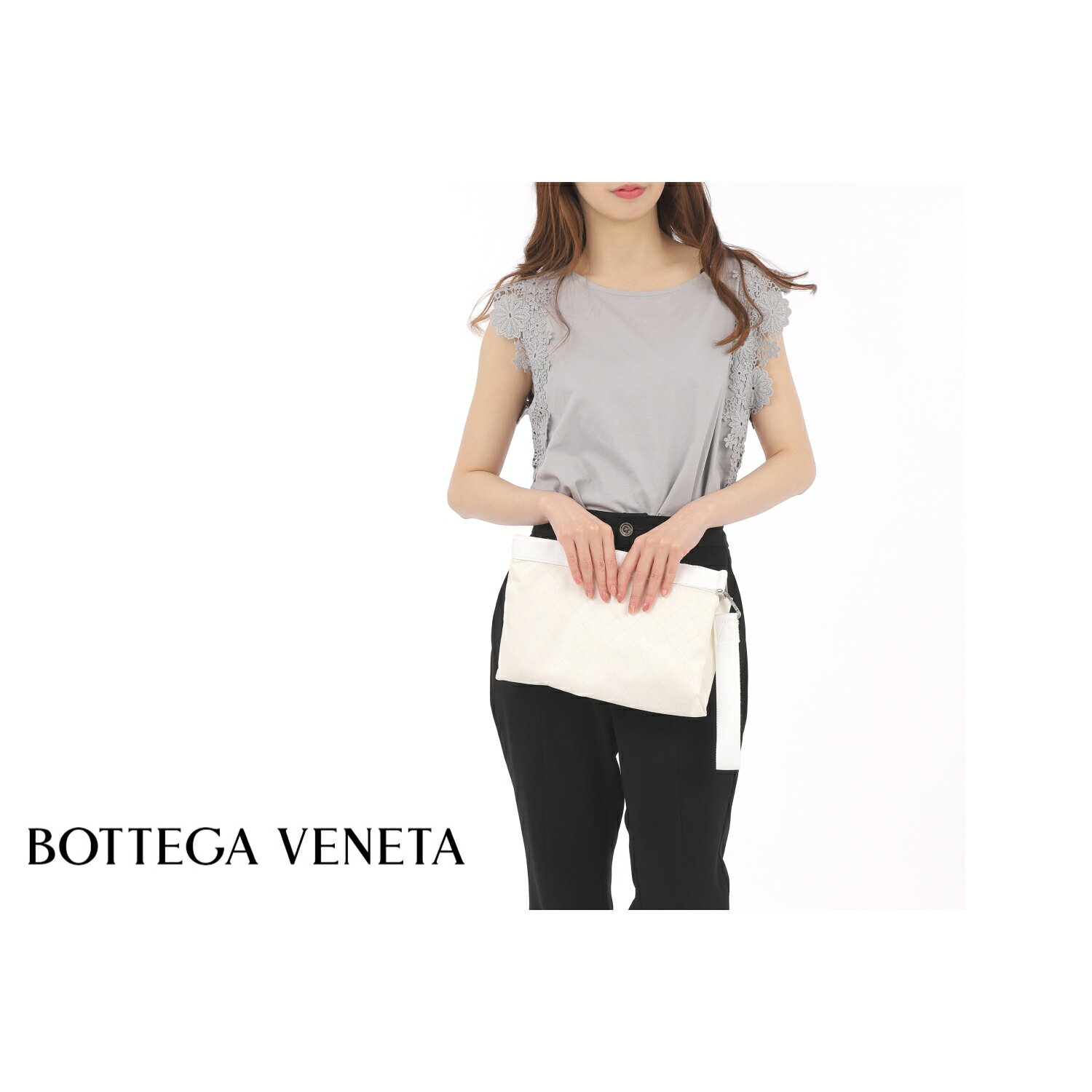 【楽天スーパーセール開催中】ボッテガ ヴェネタ バッグ BOTTEGA VENETA バッグ ボッテガ ポーチ バッグ セカンドバッグ クラッチバッグ イントレチャート イントレ トライアングル ツイスト ナイロン ホワイト レディース 持ち手 あす楽 送料無料 新品 未使用品 正規品 本物