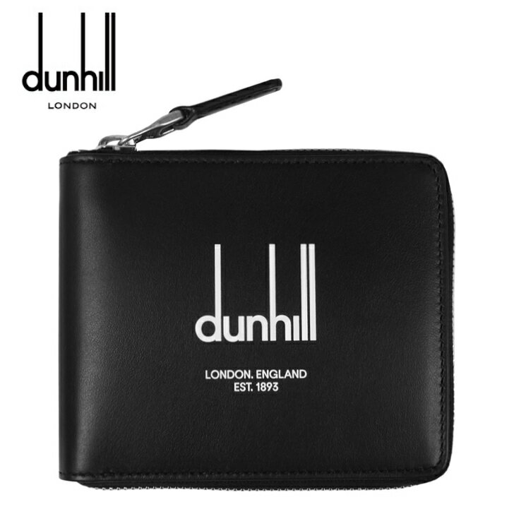 ダンヒル 二つ折り財布（メンズ） ダンヒル 財布 レガシーDUNHILL LEGACY ファスナー式 二つ折り財布 ブラック 22R2355DP 贈答品 記念品 ホワイトデー 新品 未使用品 正規品 本物 送料無料 プレゼント ギフト 就職祝い 昇進祝いブランド シンプル オシャレ スタイリッシュ ロゴマーク 新生活 父の日