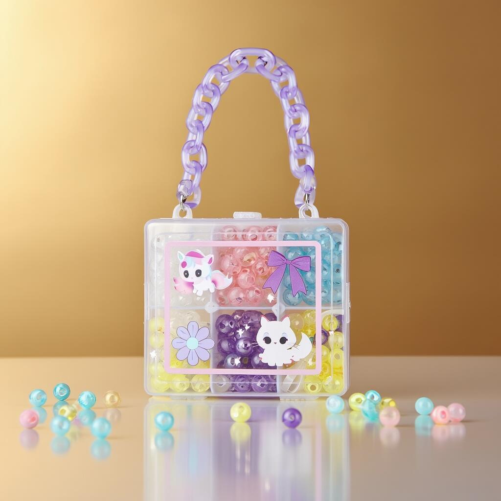 【フライングタイガー公式】ビーズセット 動物デザイン ボックス入り 8.9×10.9cm 紐付き アクセサリー作り 工作 おもちゃ クラフト トイ ギフト プレゼント 子供 手作り クリスマス デンマークのサムネイル