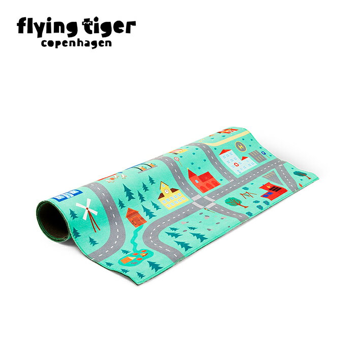 【期間限定ポイント2倍】【フライングタイガー公式】プレイマット おもちゃ 玩具 子供 キッズ おうち遊び 地図 ミニカー 街 ミニチュア フィギュア サイズ：縦90cm×横90cm 大量購入対象 まとめ買い 北欧 3