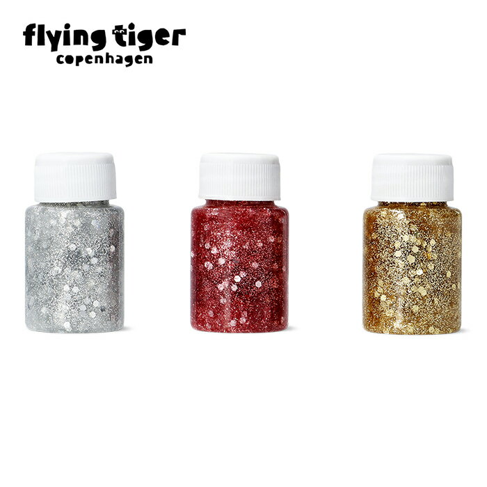 【公式】グリッターグルー 3本セット クリスマス Xmas キラキラ ラメ デコレーション 華やか 工作 かわいい パーティー 飾り イベント 各1.5×3cm 北欧 フライングタイガーコペンハーゲン Flying Tiger Copenhagen 公式