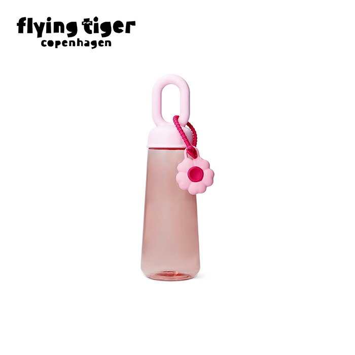 【フライングタイガー公式】ドリンクボトル 桜色のチャーム付きドリンクボトル。容量500mlでハンドル付..