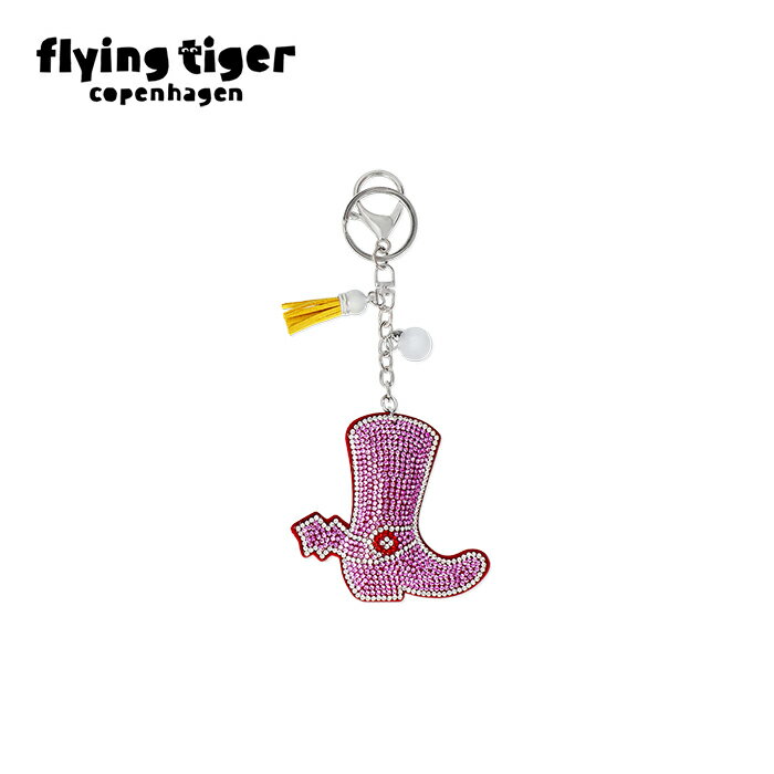【フライングタイガー公式】キーホルダー キーホルダー カウボーイブーツ型 ピンク グリッター タッセ..