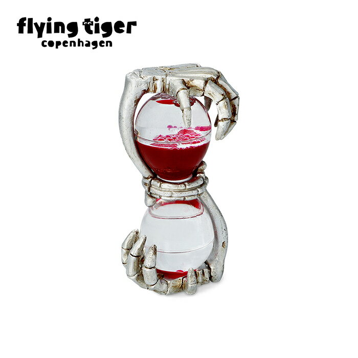 【公式】リキッドモーション（ガイコツ） 砂時計型 ガイコツの手 スケルトン 赤色リキッド ドラマチック 8.2×15.7×5.66cm ゴシック ホラー メタリック仕上げ センターピース デスク ハロウィン 北欧 フライングタイガーコペンハーゲン Flying Tiger Copenhagen 公式のサムネイル