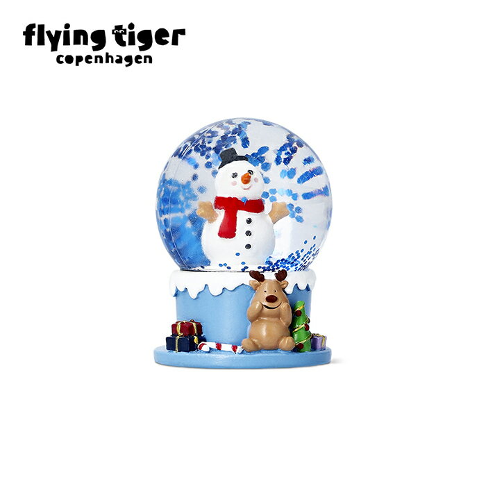 【フライングタイガー公式】スノードーム S デンマーク サイズ：4.7×6.3×4.7cm スノードーム 雪だるま スノーマン 青台座 クリスマスリース トナカイ プラスチック製 ギフト 北欧 フライングタイガーコペンハーゲン Flying Tiger Copenhagen 公式のサムネイル