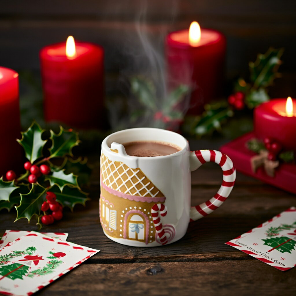 【フライングタイガー公式】マグ 容量320ml クリスマス ジンジャーブレッドハウス お菓子の家 キャンディケイン かわいい おしゃれ カップ コップ 電子レンジ可 食洗機可 12.8×10.7×8.8cm 北欧のサムネイル