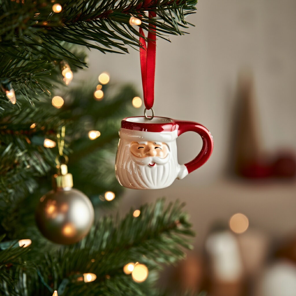 【SALE】【550円→495円】【フライングタイガー公式】オーナメント（ミニマグ） セラミック製 赤リボン付き サイズ：5.3×5.4×8.2cm 北欧雑貨 デンマークのサムネイル