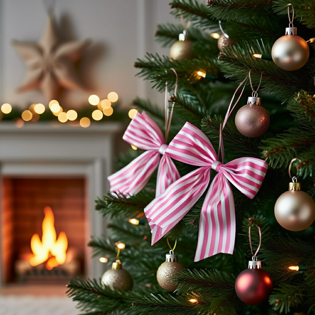 【フライングタイガー公式】リボンクリップ 2PCS リボンクリップ2個セット ピンク＆ミントストライプ ..