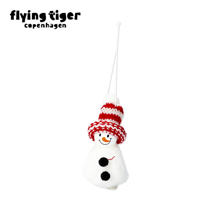 【フライングタイガー公式】オーナメント（スノーマン） 赤白ニット帽付き 雪だるま クリスマスツリー 飾り付け サイズ：4×8×3.5cm 北欧雑貨 デンマークのサムネイル