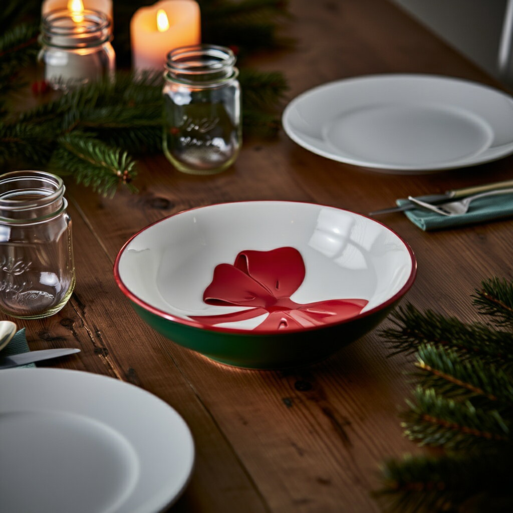 【フライングタイガー公式】ボウル デンマーク サイズ：2.4×2.8×7.7cm ミニボウル リボン柄 クリスマス カラフル 陶器製 電子レンジ対応 食洗機対応 お菓子入れ 北欧 フライングタイガーコペンハーゲン Flying Tiger Copenhagen 公式のサムネイル