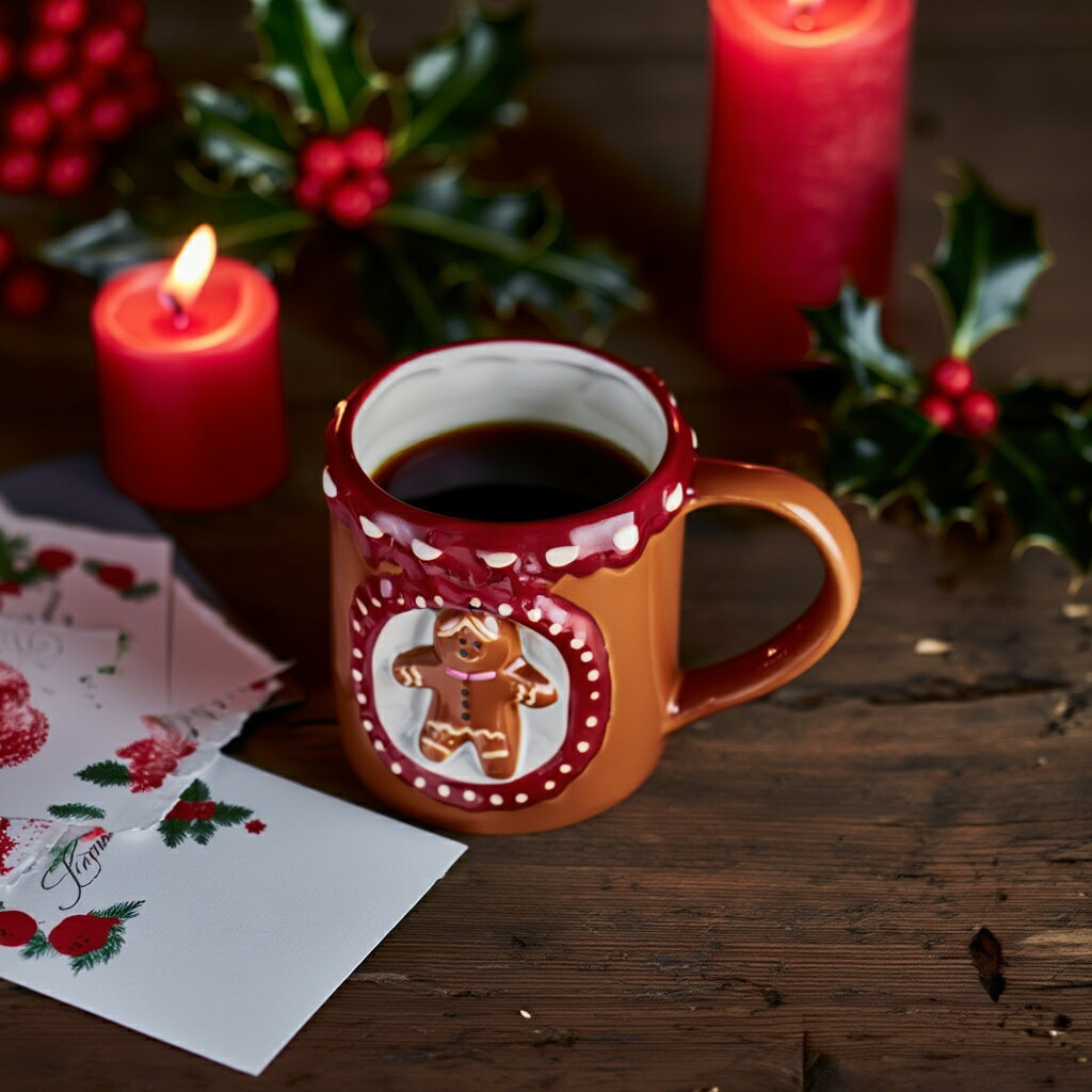 【フライングタイガー公式】マグ デンマーク サイズ:10.5×10.4×14cm 容量:350ml ジンジャーブレッドマン柄マグ 陶器製 電子レンジ対応 食洗機対応 クリスマス雑貨 北欧 フライングタイガーコペンハーゲン Flying Tiger Copenhagen 公式