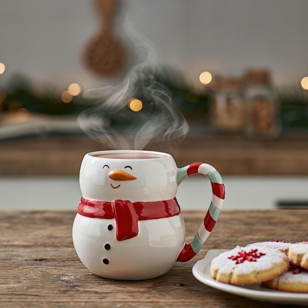 【SALE】【880→770円】【フライングタイガー公式】マグ 容量470ml 雪だるま スノーマン ホワイト クリスマス かわいい おしゃれ カップ コップ インテリア 冬 電子レンジ可 食洗機可 12.9×10×9.9cm 北欧のサムネイル