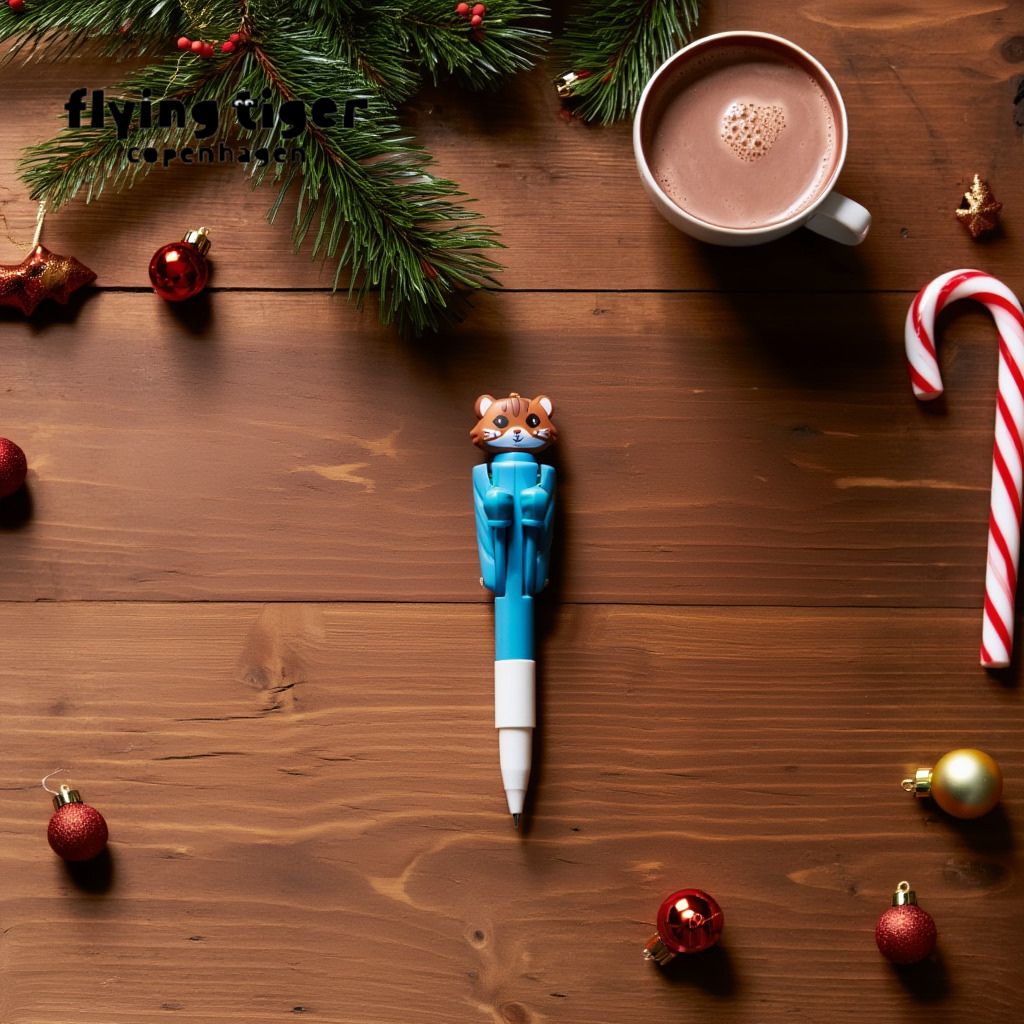 【フライングタイガー公式】ボクシングボールペン ハムスターデザイン 4×17.2×3cm 黒インク プラスチッ..