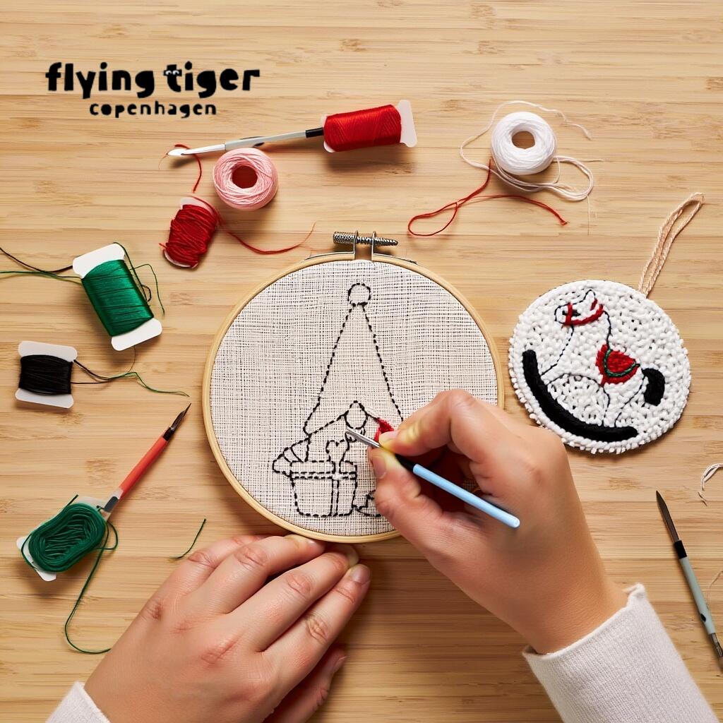 【フライングタイガー公式】DIYパンチニードルセット 2pcs 2枚入り 18×18cm 刺繍 キット ハンドメイド ..