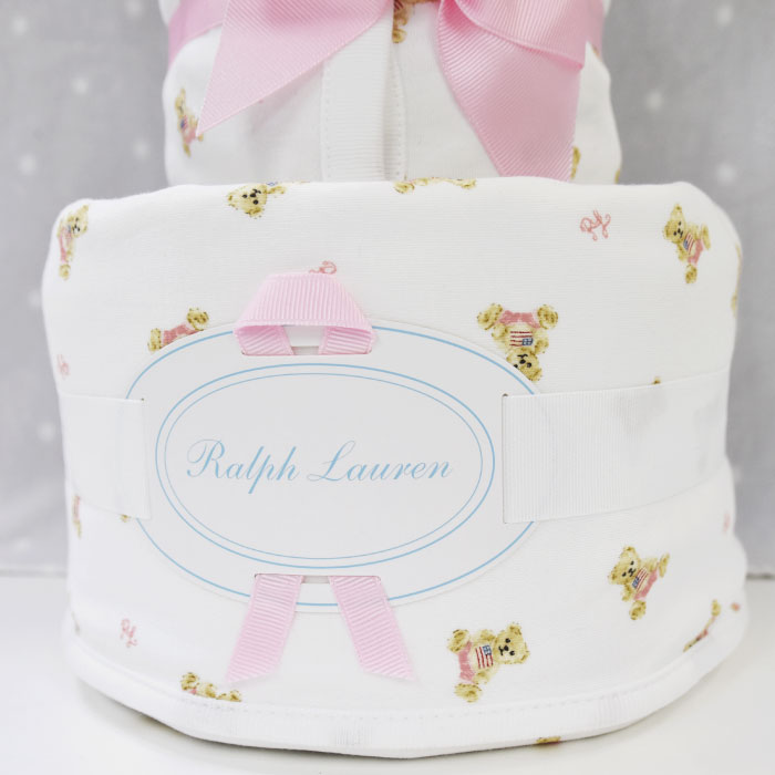 出産祝い 女の子 ラルフローレン おむつケーキ おしゃれなブランド出産祝い プレゼント 21人気の 靴下 ベビー ブランケット 3段