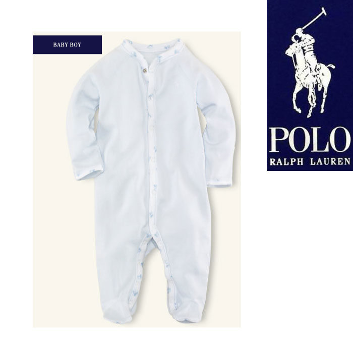 【楽天市場】ラルフローレン カバーオール ベビー 前開き ふちブロック柄[6M][9M][POLO RALPH LAUREN] ロンパース【楽