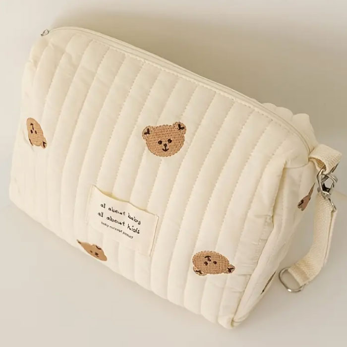 出産祝い 男の子 おむつポーチ 出産祝い 赤ちゃん ベビー オムツケーキ おむつ入れ キルトポーチ くま ..