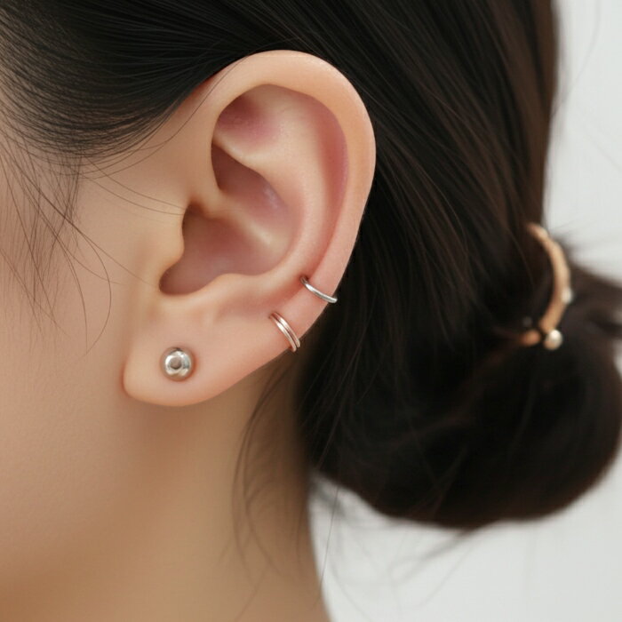 【ボディピアス】カラー　ラブレット/1.2mm(16G)/1.6mm(14G)/ブラック/ゴールド/ピンクゴールド/ブルー/グリーン/パープル/レインボー