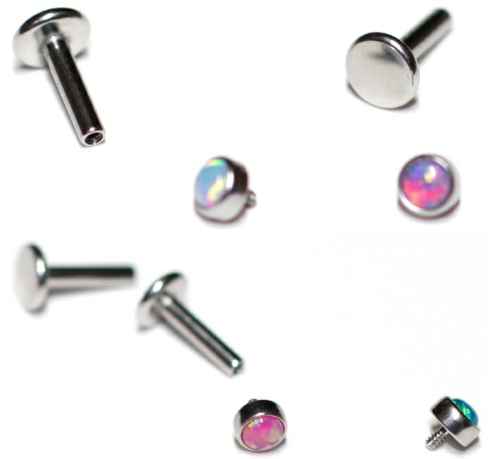 ボディピアス シンセティックオパール インターナルラブレット ラブレット 16G サージカルステンレス 軟骨ピアス トガラス