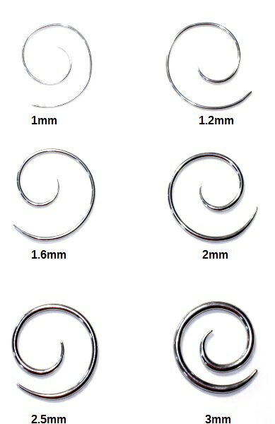 【ステンレススクリューエキスパンダー】 拡張器 ストレッチャー/1.0mm(18G)/1.2mm(16G)/1.6mm (14G)/2mm(12G)/2.5mm(10G)/3mm(8G)/ブラック/シルバー