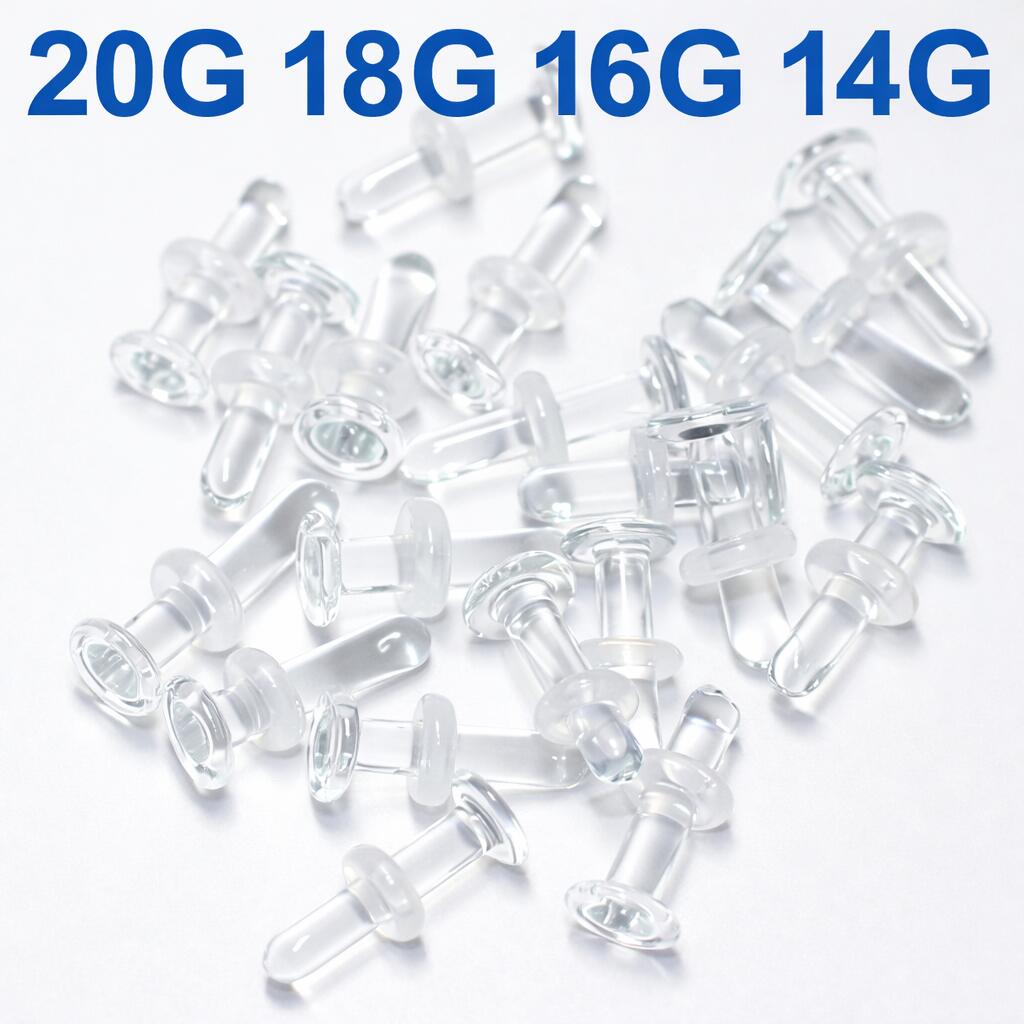 [바디 귀걸이] 강화 유리 리테이너 시크릿 투명 귀걸이 유리 귀걸이 금속 알레르기 대응 연골 귀걸이 20G 18G 16G 14G