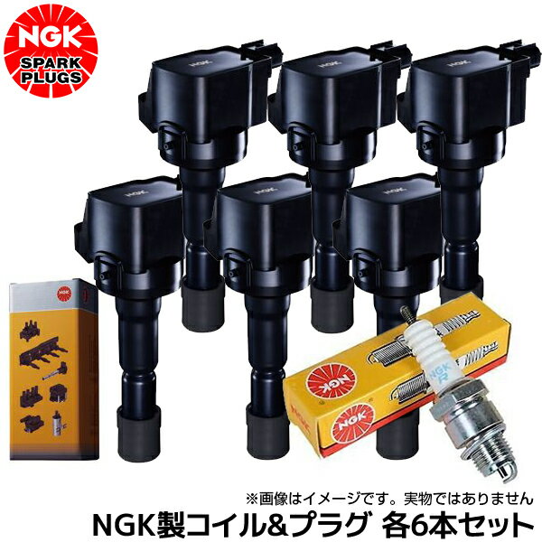 シーマ HGY51 NGKイグニッションコイル & NGKプラグ 各6本セット U5337+DF7H-11B