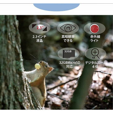 録画機能付きナイトスコープ デジタル 4倍双眼鏡 動画 写真 撮影 カメラ ナイトビジョン 赤外線 暗視スコープ 最大32GBメモリ対応 USB端子搭載 野外 夜間 MW-RNS30