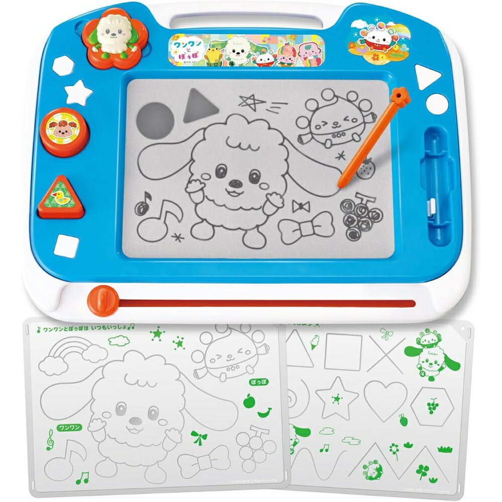 Rakuten - ジョイパレット(JOYPALETTE) ワンワンとぽぅぽ NEW! のびのびおえかきボード お絵かきボード お絵描き マグネット スタンプ ペン 知育玩具 室内遊び 1.5歳 2歳 3歳 おもちゃ 子供 幼児 NHK いないいないばあっ！ プレゼント ギフト 贈り物 誕生日 お祝い