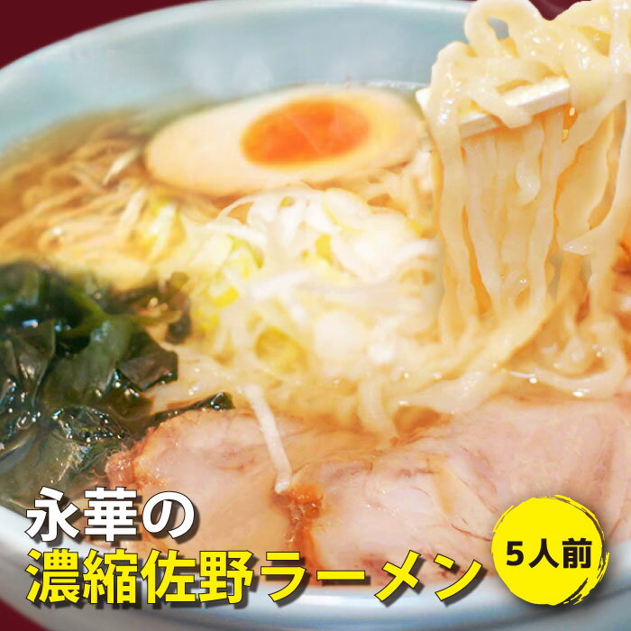 佐野ラーメン有名店「永華」の濃縮佐野ラーメン（一人前×5・具材なし）[送料込]（栃木県産品　佐野市）