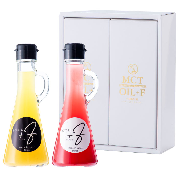 MCTオイル plusF 120g 選べる2本セット ｜ 無添加 100％植物由来 天然オイル プラスエフ 保存料 着色料 甘味料 撹拌剤 不使用 とちおとめ みかん ブルーベリー ゆず にんにく フリーズドライ 栃木県産品 足利市
