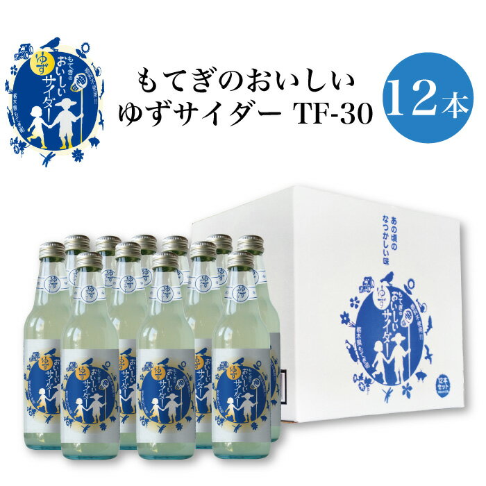 もてぎのおいしいゆずサイダー12本セット TF-30 ｜ 栃木県産品 茂木町 山星島崎 柚子 サイダー ソーダ 炭酸 ジュース 瓶入り 蜂蜜 はちみつ チューハイ 酎ハイ クリームソーダ 老舗 特産品 懐かしい味 ご当地サイダー ギフト プレゼント 贈り物