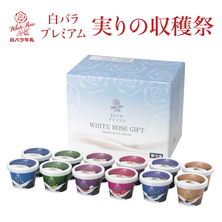 白バラ牛乳 アイスギフト 実りの収穫祭 WHITE ROSE GIFT ｜ 鳥取県 琴浦町 大山乳業農業協同組合 白バラ牛乳 鳥取県産生乳 アイスクリーム カップアイス いちご ブルーベリー クリームチーズ きな粉 抹茶 ラムレーズン ギフト プレゼント 贈り物 中元 歳暮 FN0SPのサムネイル