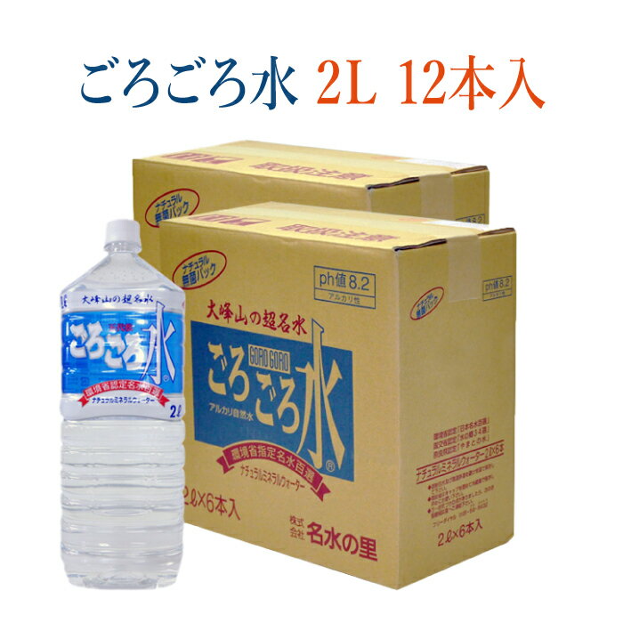 【入荷待ち】大峰山の超名水ごろごろ水 2L 12本入｜[奈良県 吉野郡天川村] 五代松鍾乳洞で磨かれる名水 湧水 鉱泉水 環境省認定 日本名水百選 国土交通省認定 水の郷34選 奈良県認定 やまとの水 その日湧出した水のみ充填のサムネイル